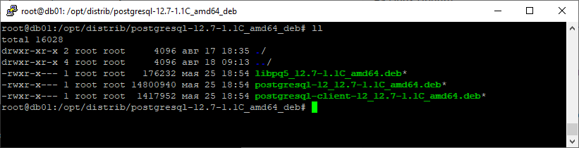 Установка PostgreSQL 12 для 1C в Ubuntu 18.04.5 LTS.