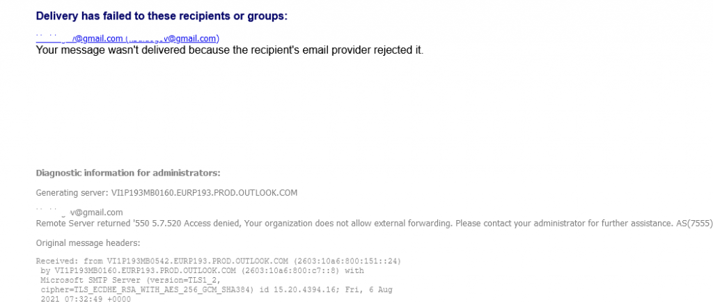 Переадресация почты на внешние email адреса в Microsoft 365 (Exchange Online)