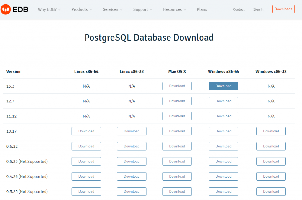 Установка PostgreSQL на Windows Server 2019