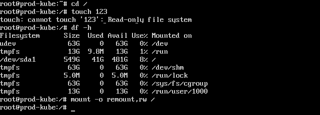 Ubuntu - Read-only file system. Что делать?