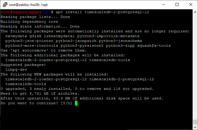 Установка TimescaleDB на PostgreSQL в Ubuntu 20.04 LTS