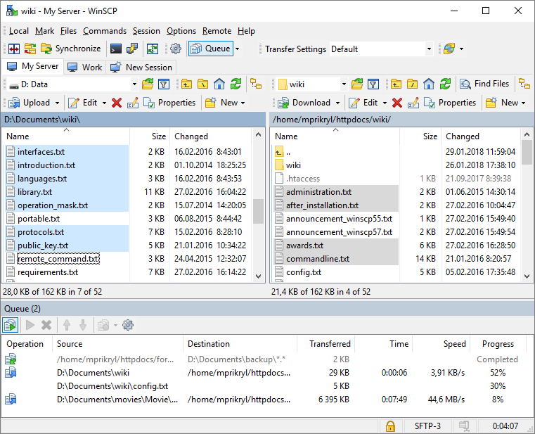 WinSCP — SFTP, FTP, SCP, WebDAW и S3 клиент для Windows