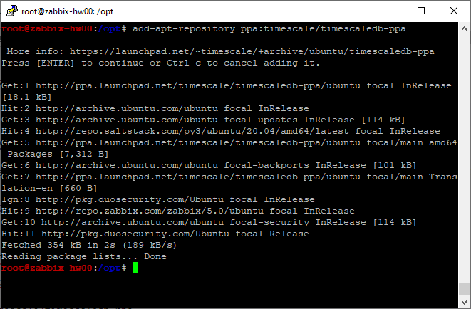 Установка TimescaleDB на PostgreSQL в Ubuntu 20.04 LTS
