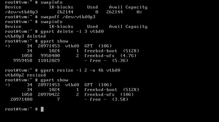 Как расширить диск в FreeBSD